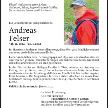 In Erinnerung an Andreas „Andi“ Felser