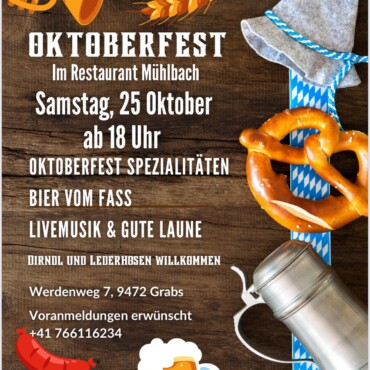 O’zapft is – Oktoberfest im Restaurant Mühlbach!