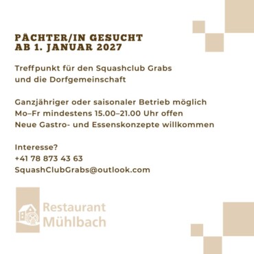 Pächter/in gesucht